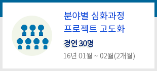 분야별 심화과정 프로젝트 고도화 경연 30명 16년 01월 ~ 02월(2개월)